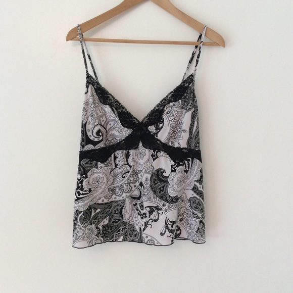 Studio Donatella Tops - Studio Donatella Camisole Top Black/White Paisley